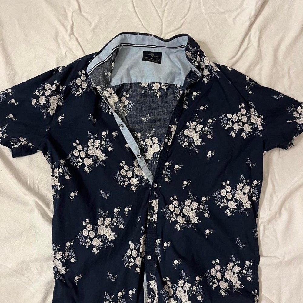 Navy flowery shirt
